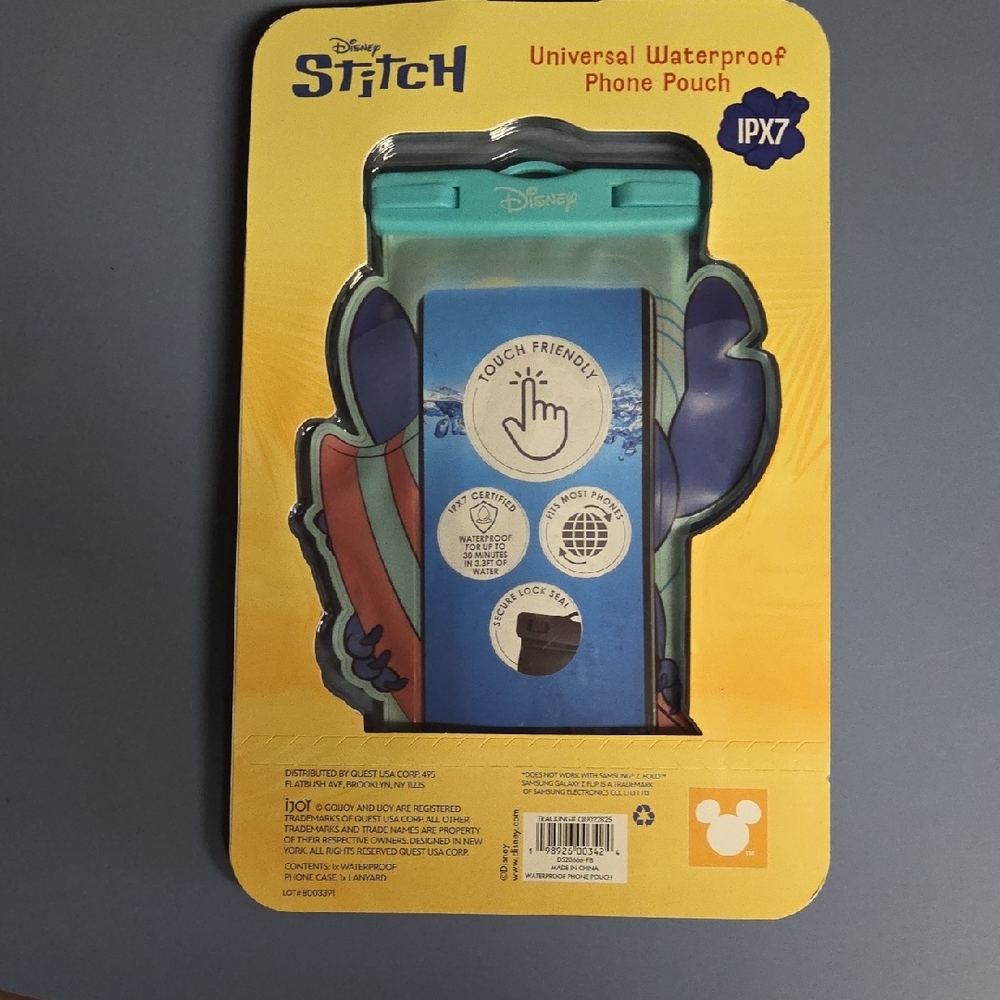 Disney Stitch Waterproof Phone Pouch - Blue and Orange - Picture 2 of 2